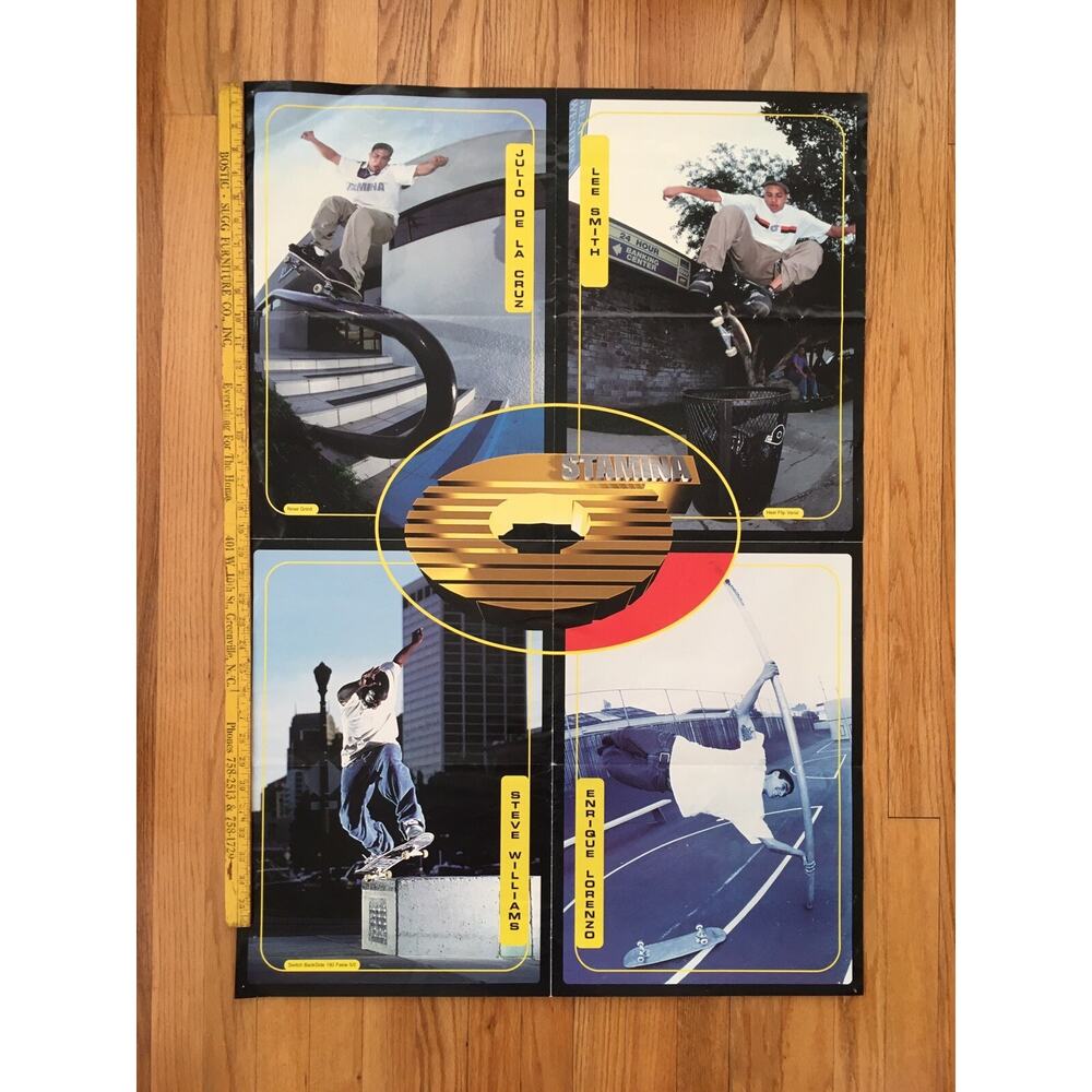 RARE Stamina Clothing Poster Stevie Williams Menace Skateboards 27x39 2000s